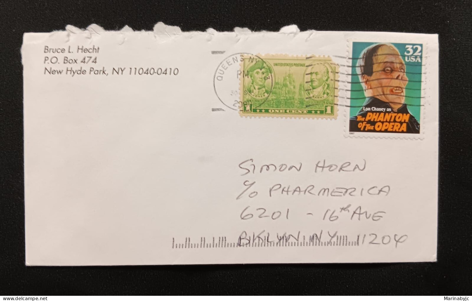 DM)2000, USA, LETTER CIRCULATED IN THE U.S.A, WITH MARINA, JONES AND BARRY STAMPS, CLASSIC HORROR CINEMA, FILMS AND THEI - Otros & Sin Clasificación