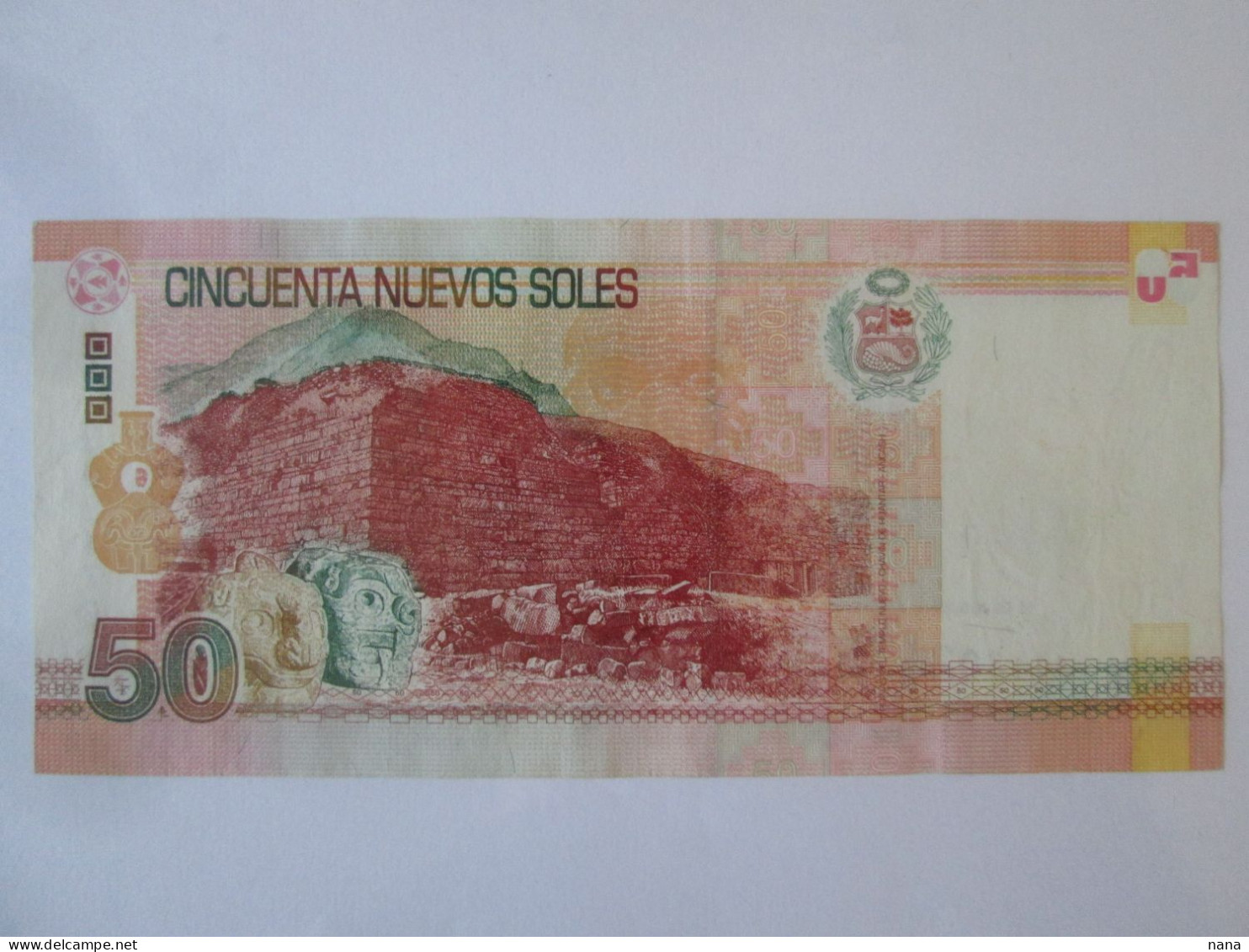Rare Year! Peru 50 Nuevos Soles 2009 AUNC Banknote See Pictures - Peru