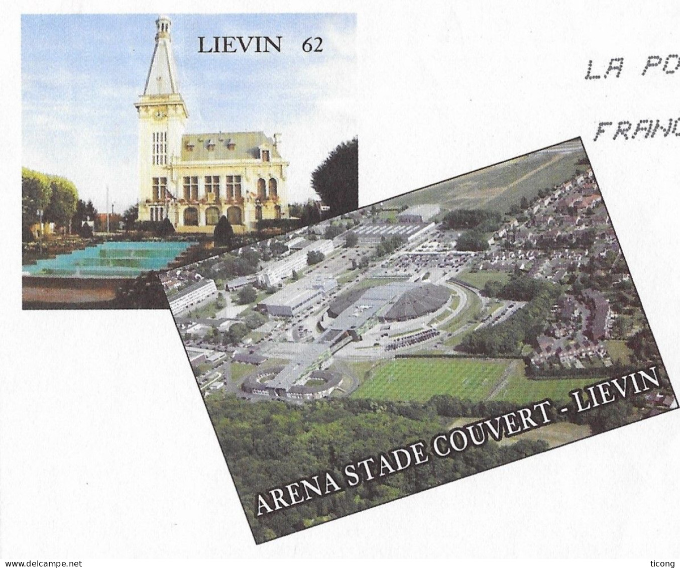 LIEVIN PAS DE CALAIS - HOTEL DE VILLE, ARENA STADE COUVERT, PAP ENTIER POSTAL FLAMME LA POSTE 2012, VOIIR LES SCANNERS - Autres & Non Classés