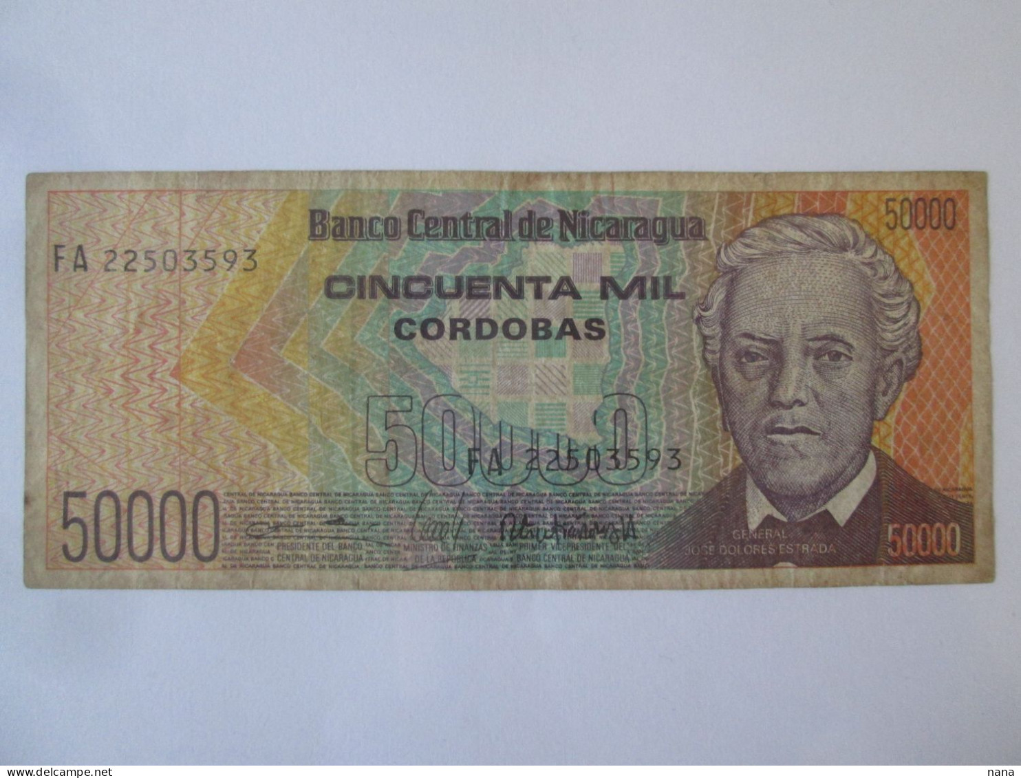 Nicaragua 50000 Cordobas 1989 Banknote,see Pictures - Nicaragua