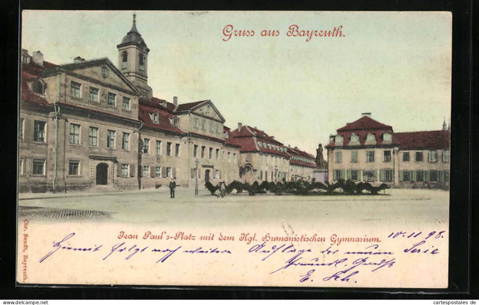 AK Bayreuth, Jean Paul`s-Platz Mit Dem Kgl. Humanistischen Gymnasium  - Bayreuth