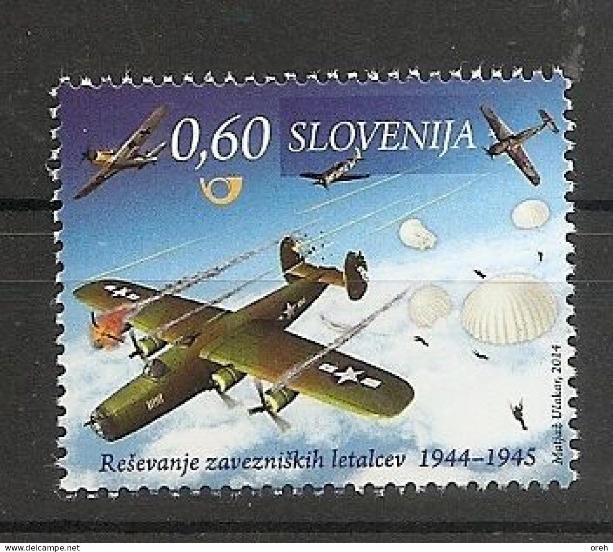 SLOVENIA 2014,WW2,,RESURCE OF ALLIED MAN,WW 2,MNH - Slovenia