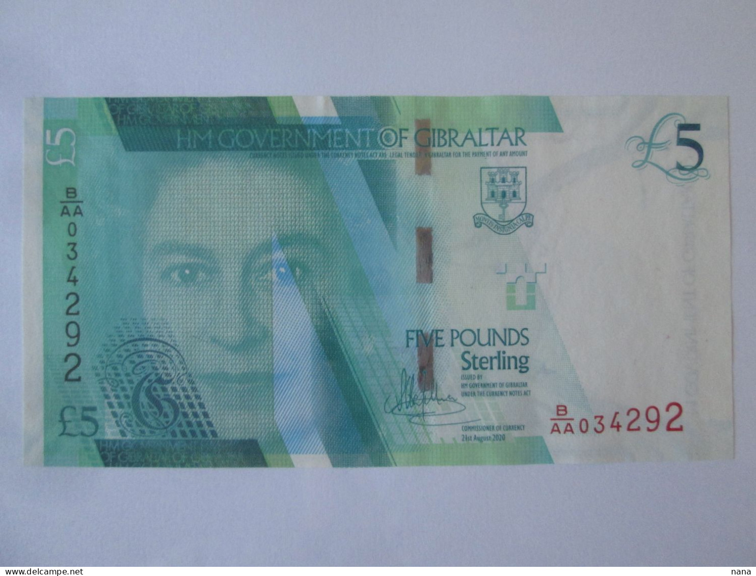Gibraltar 5 Pounds 2020(2021) AUNC Banknote - Gibilterra