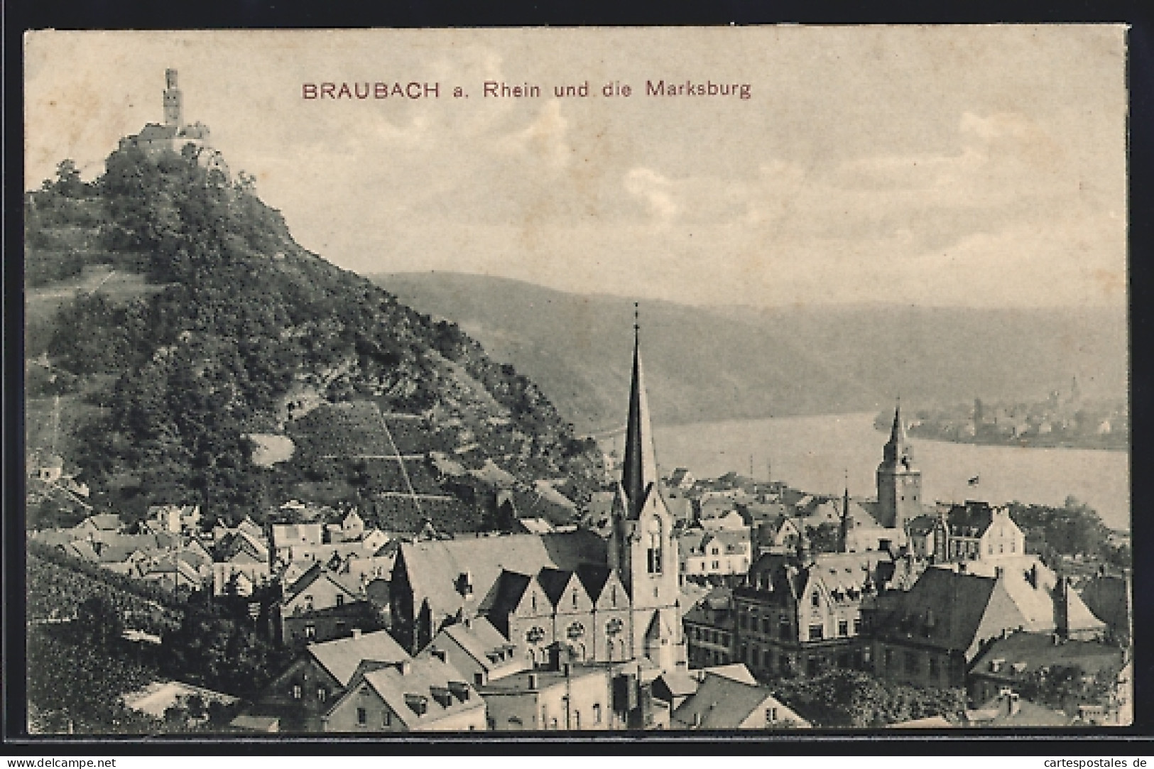 AK Braubach A. Rhein, Ortsansicht Mit Marksburg  - Braubach
