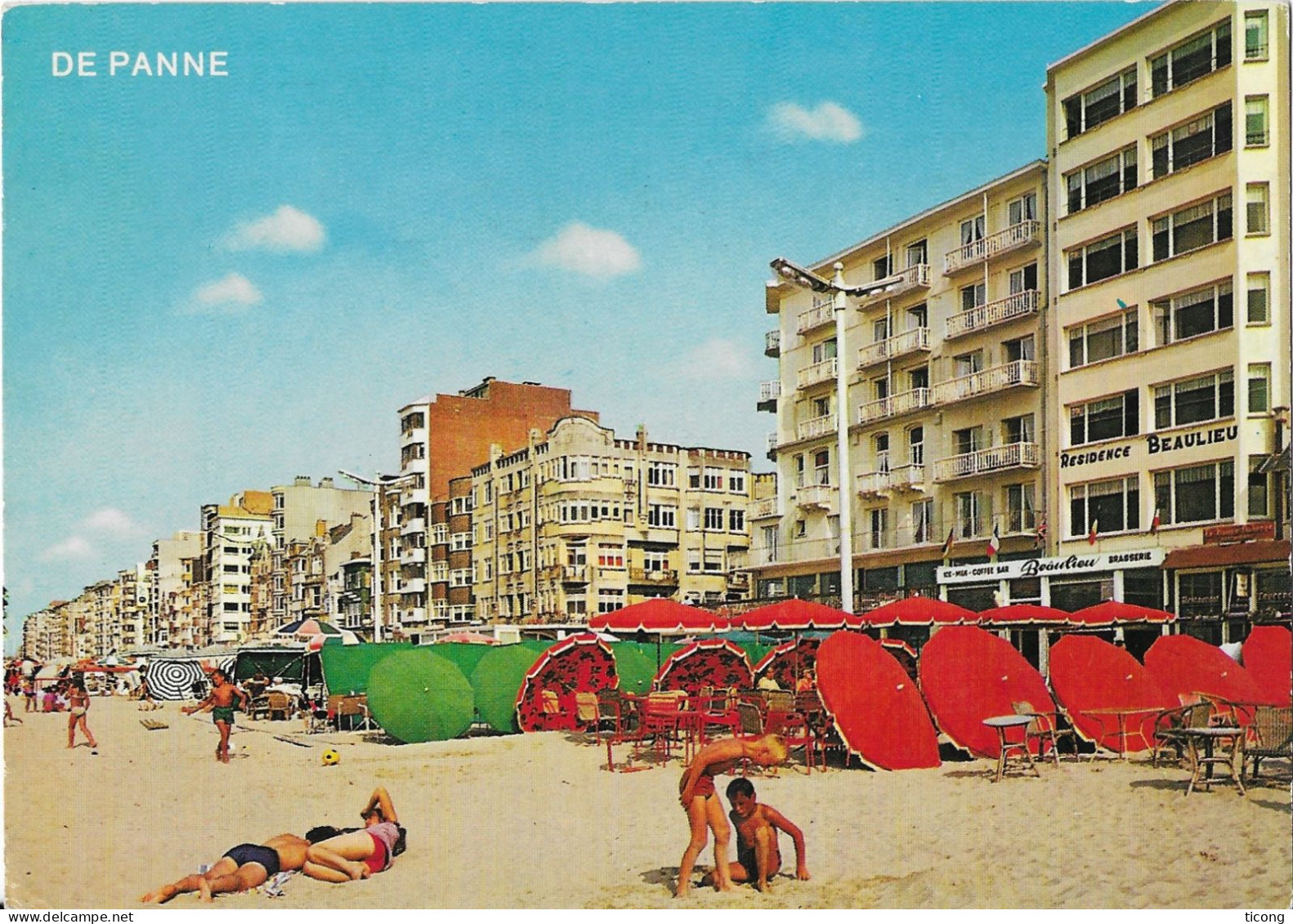 DE PANNE FLANDRE OCCIDENTALE BELGIQUE - PLAGE, DIGUE, COMMERCE, FLAMME ILLUSTREE 1974, ROI BAUDOUIN, VOIR LES SCANNERS - De Panne