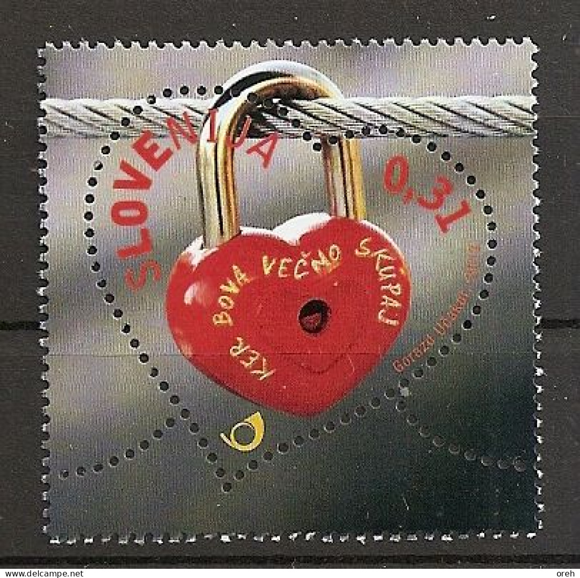 SLOVENIA 2013,LOVE STAMP,HEART,,MNH - Slovenië