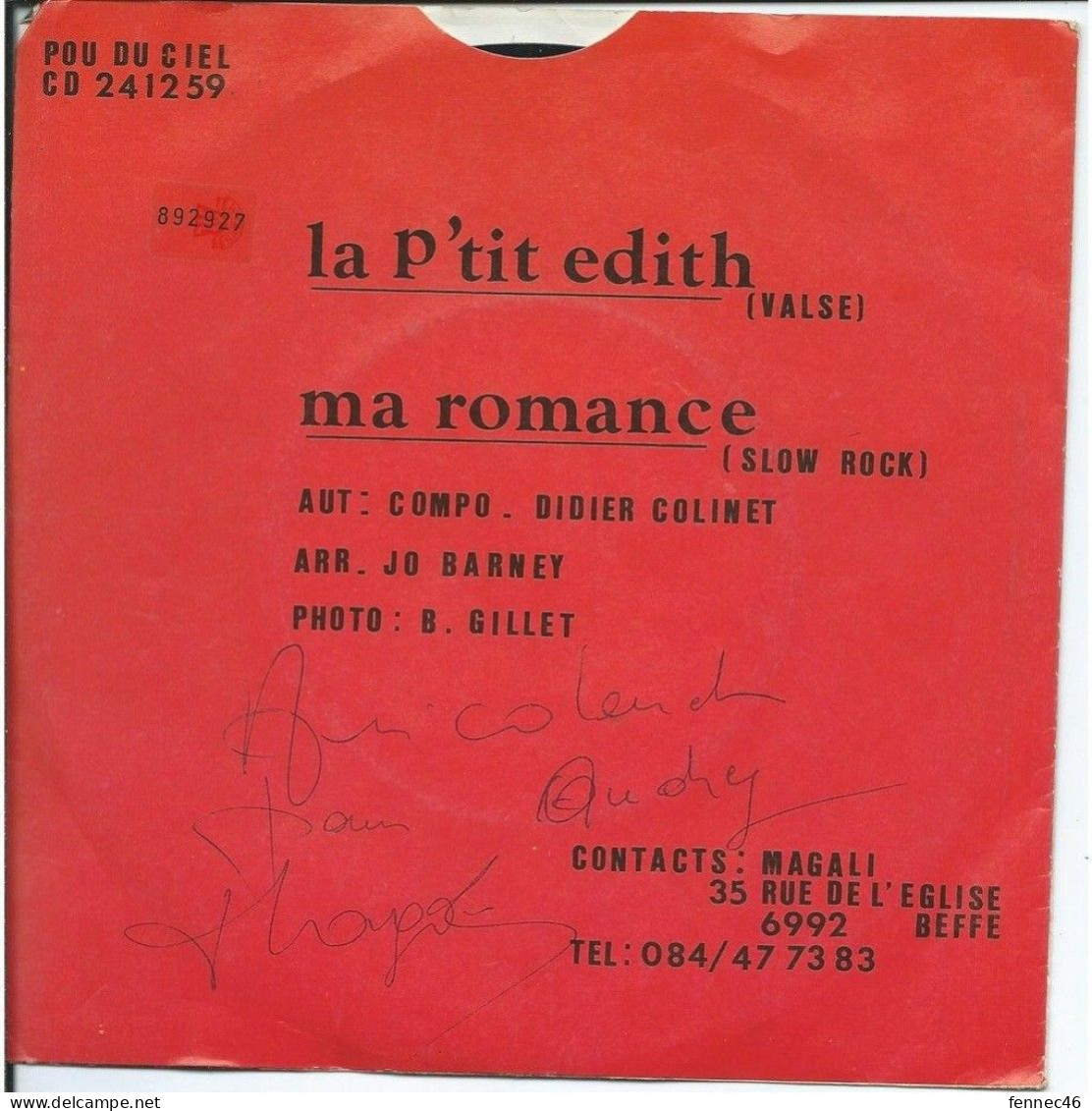 * Vinyle  45T -    Magali - La P'tit Edith - Sonstige - Franz. Chansons