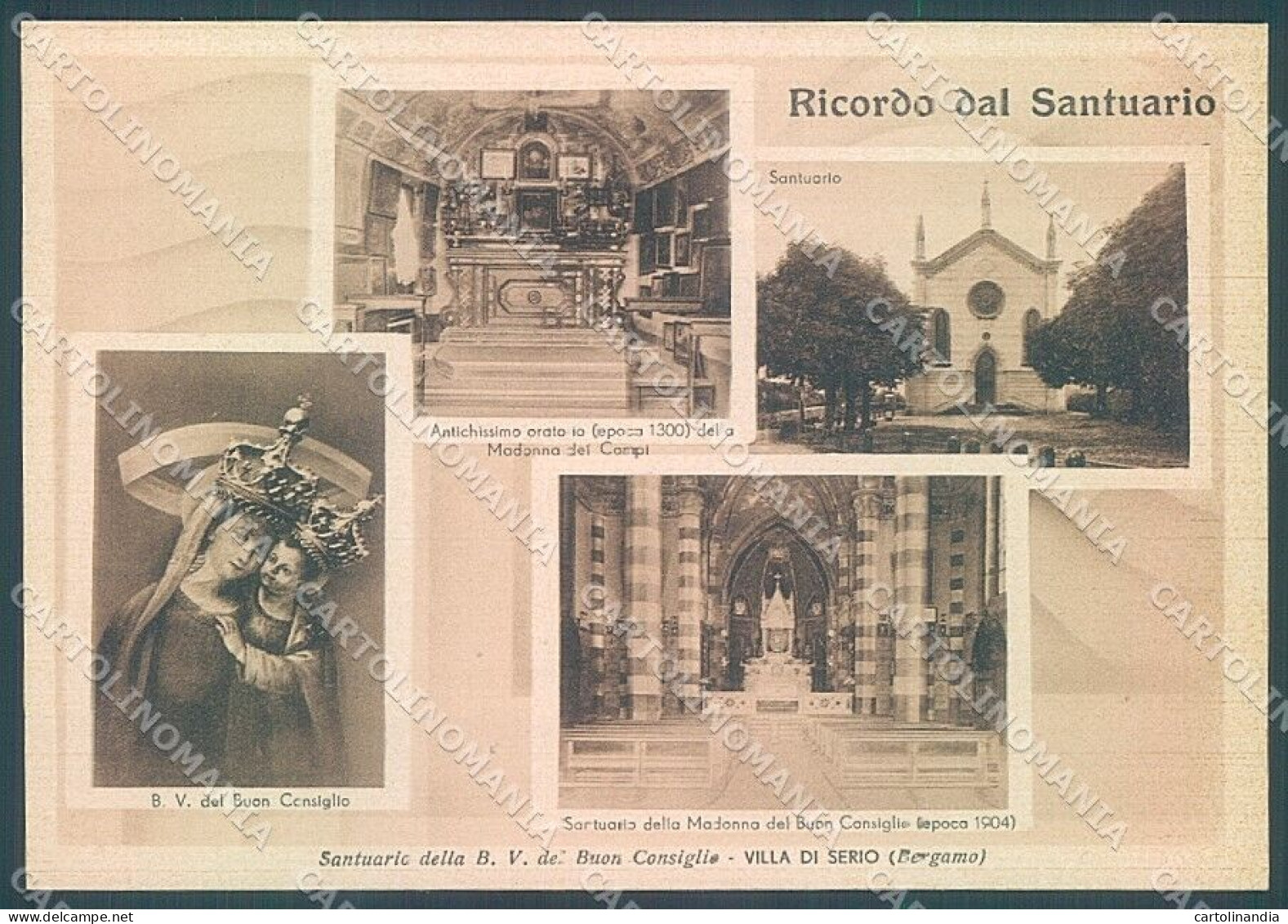 Bergamo Villa Di Serio Santuario Del Buon Consiglio FG Cartolina JK2909 - Bergamo