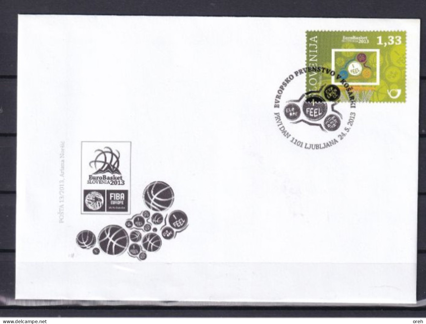 SLOVENIA,SLOWENIEN,2013,,EUROBASKET,SPORT,FDC - Slovenië