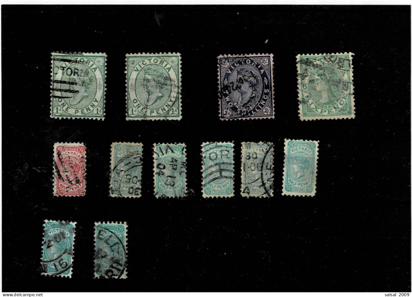 VICTORIA ,AUSTRALIA INGLESE ,"Regina Victoria",12 Pezzi Usati ,gradazioni Di Colori ,qualita Ottima - Used Stamps