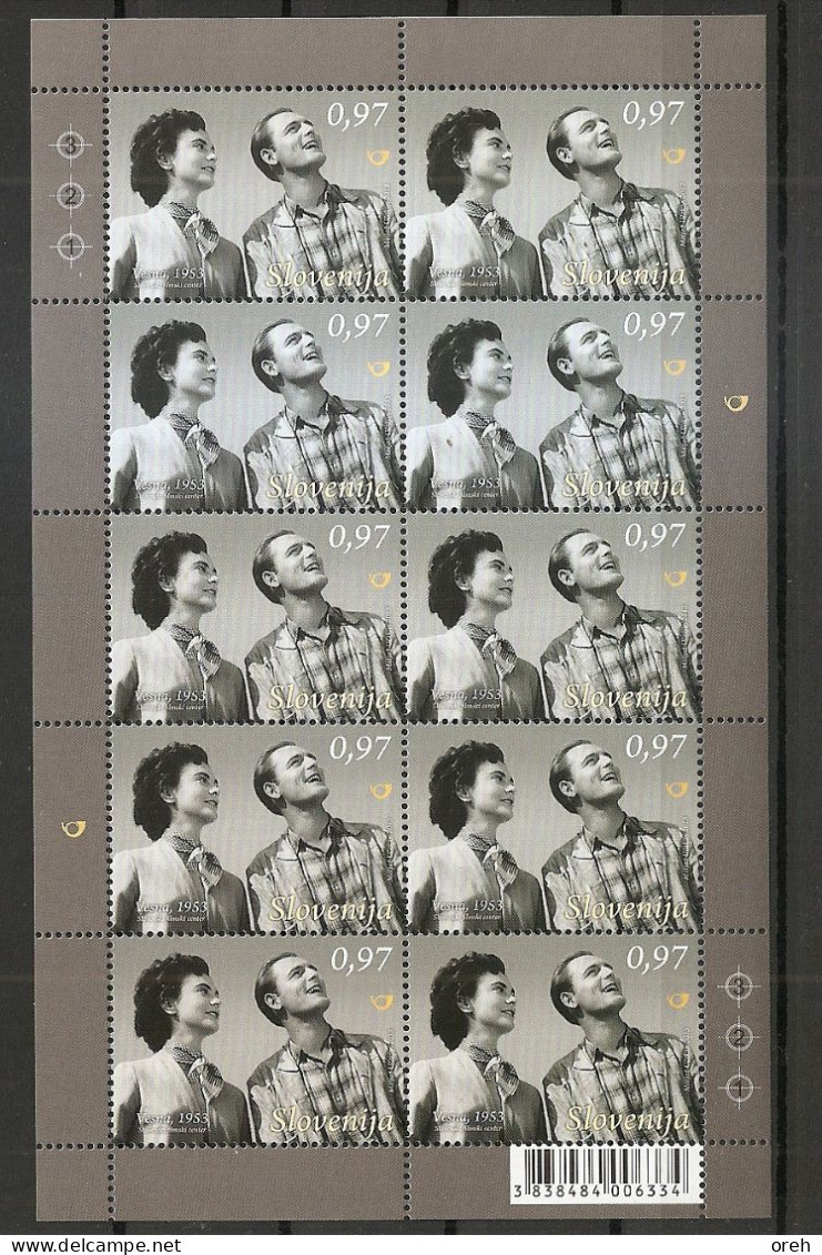 SLOVENIA 2013,CINEMATOGRAFY,FILM VESNA, SHEET,MNH - Slovénie