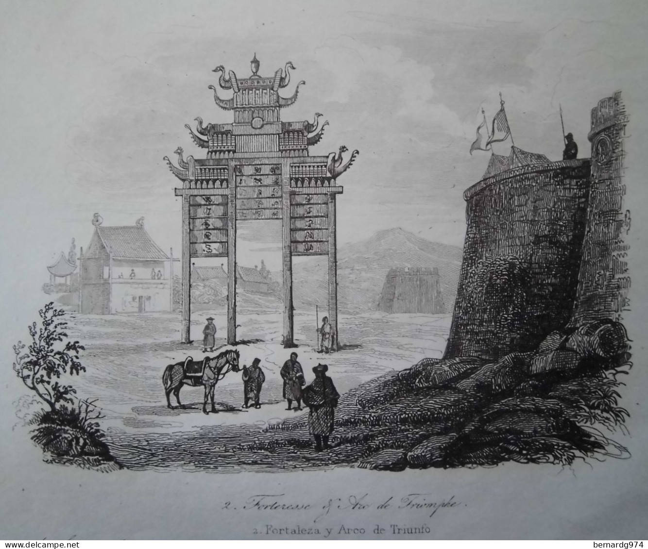 Chine China : twenty-four  antique prints on twelve sheets  Dumont d’Urville (1834)