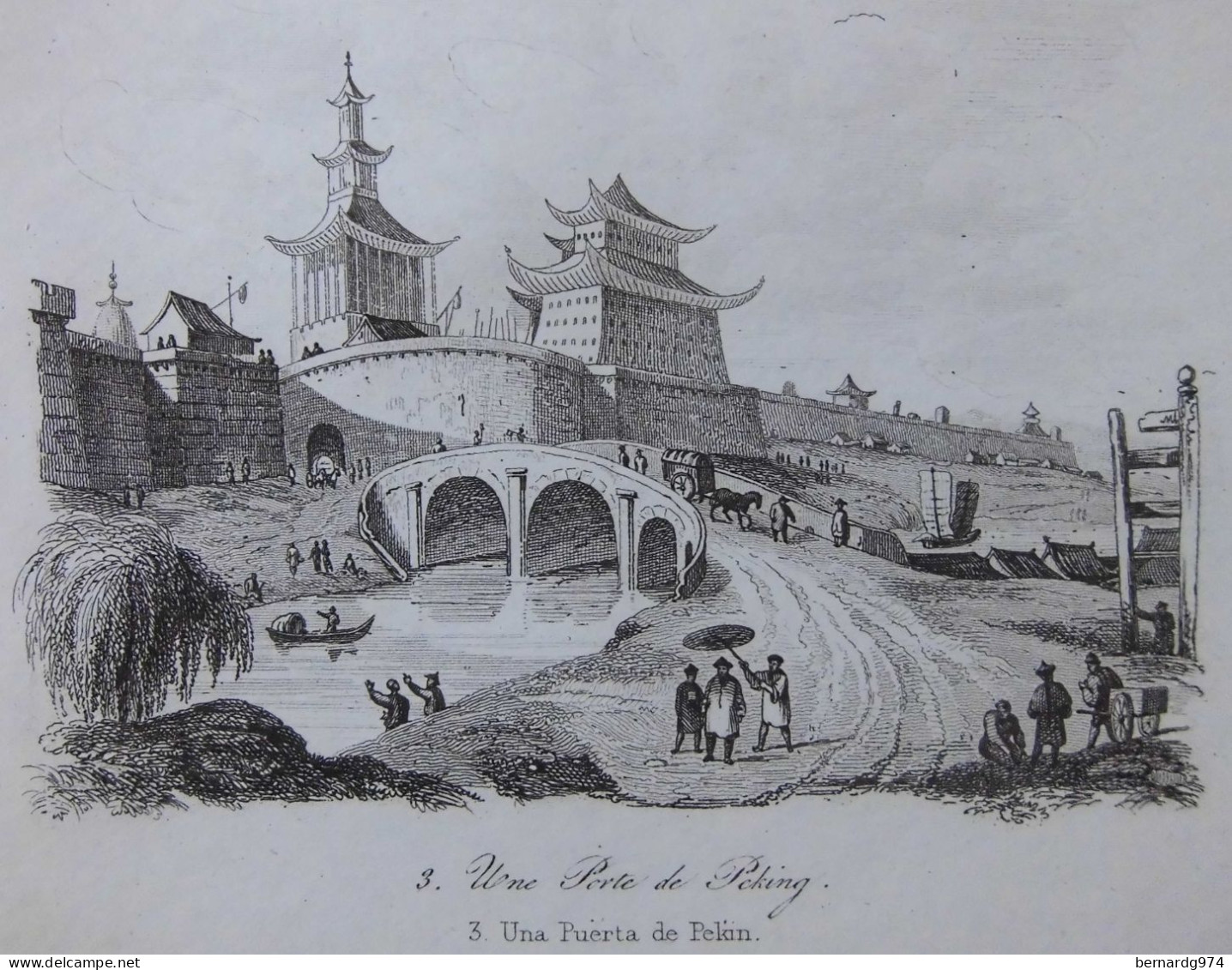 Chine China : twenty-four  antique prints on twelve sheets  Dumont d’Urville (1834)