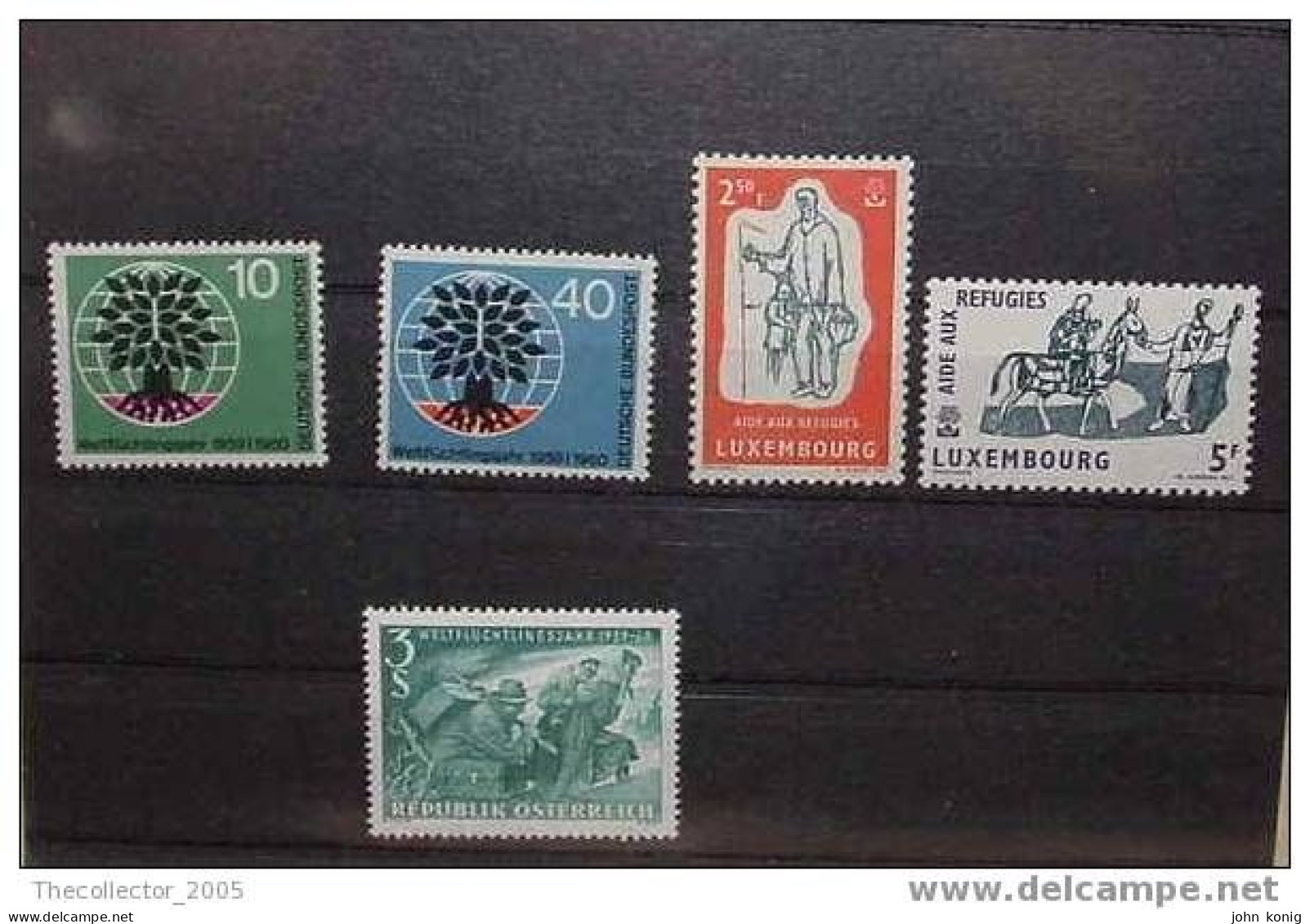 ANNO DEL RIFUGIATO-REFUGEE YEAR- SET OF 5 - GERMANY-LUXEMBOURG-AUSTRIA - Vluchtelingen