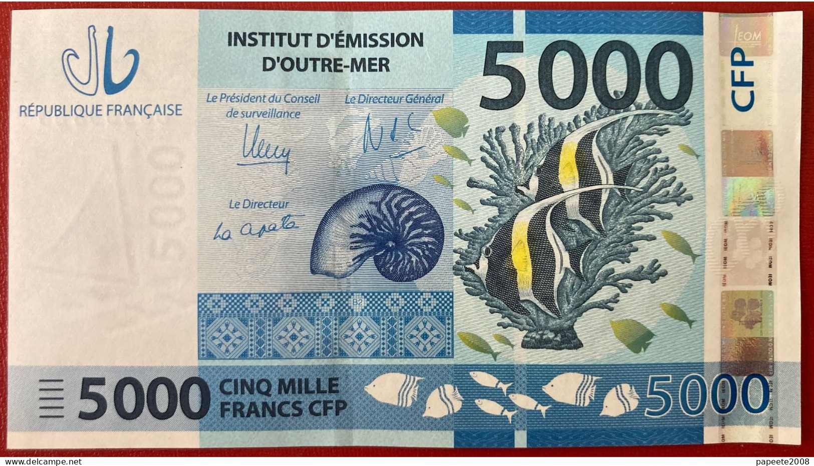 Polynésie Française - 5000 FCFP - 2022 - N° 069098 B0 / Signatures Noyer-de Seze-La Cognata - Neuf  / Jamais Circulé - Territori Francesi Del Pacifico (1992-...)