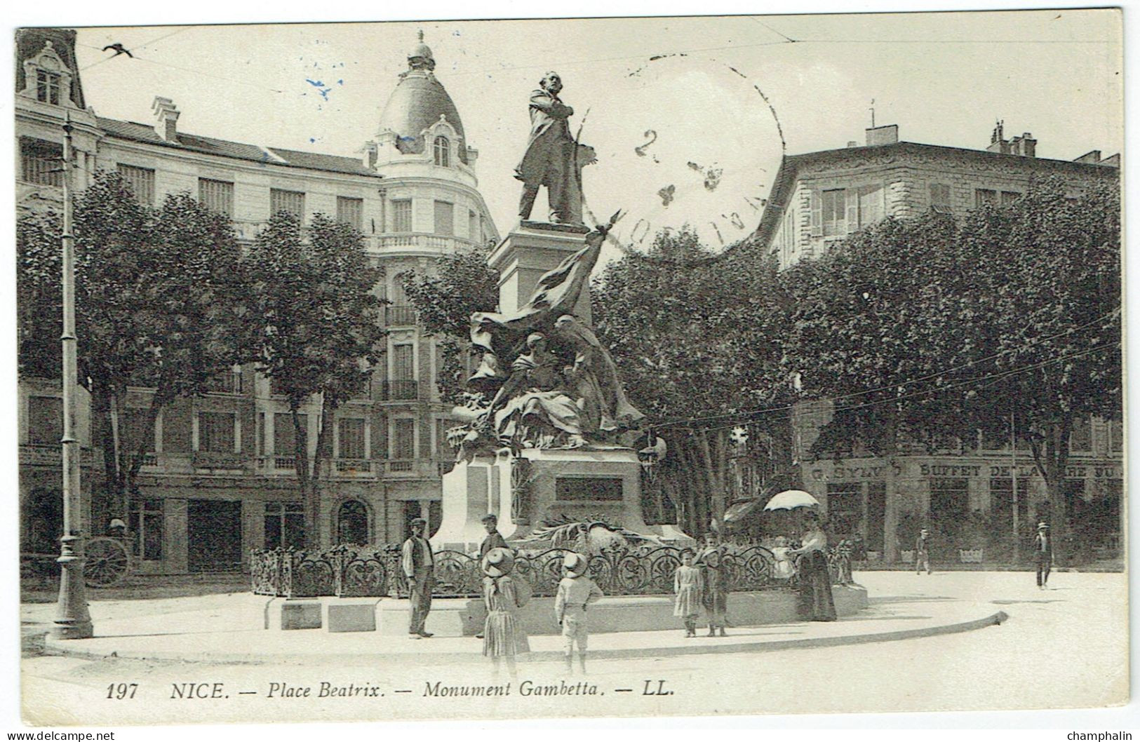 Nice - Place Béatrix - Monument Gambetta - CAD SP 193 & Lacapelle-Marival (46) - 91e Division Génie Territorial - Squares