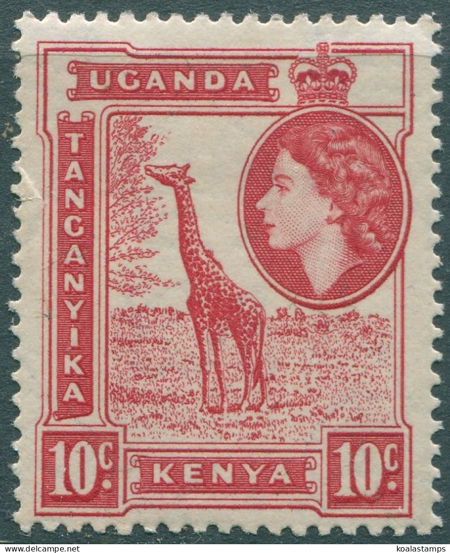 Kenya Uganda Tanganyika 1954 SG168 10c Giraffe QEII MH - Kenya, Ouganda & Tanganyika