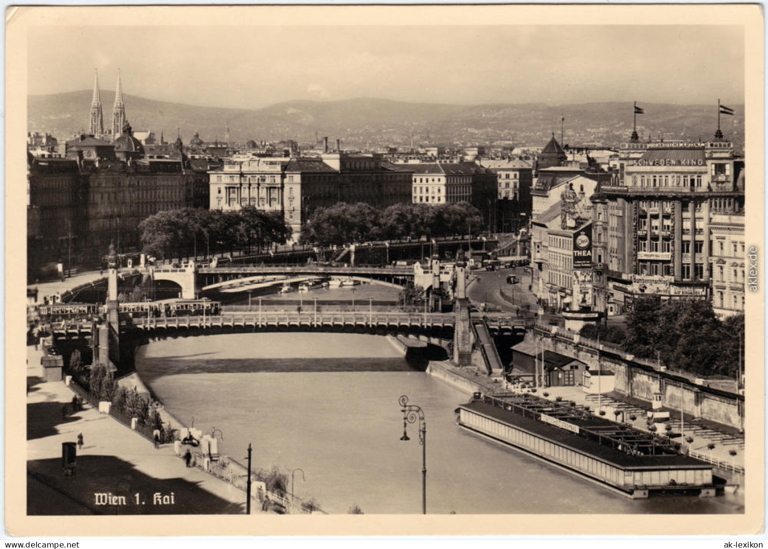 Wien 1. Kai, Donaubrücke - Werbung Foto Ansichtskarte 1930 - Otros & Sin Clasificación