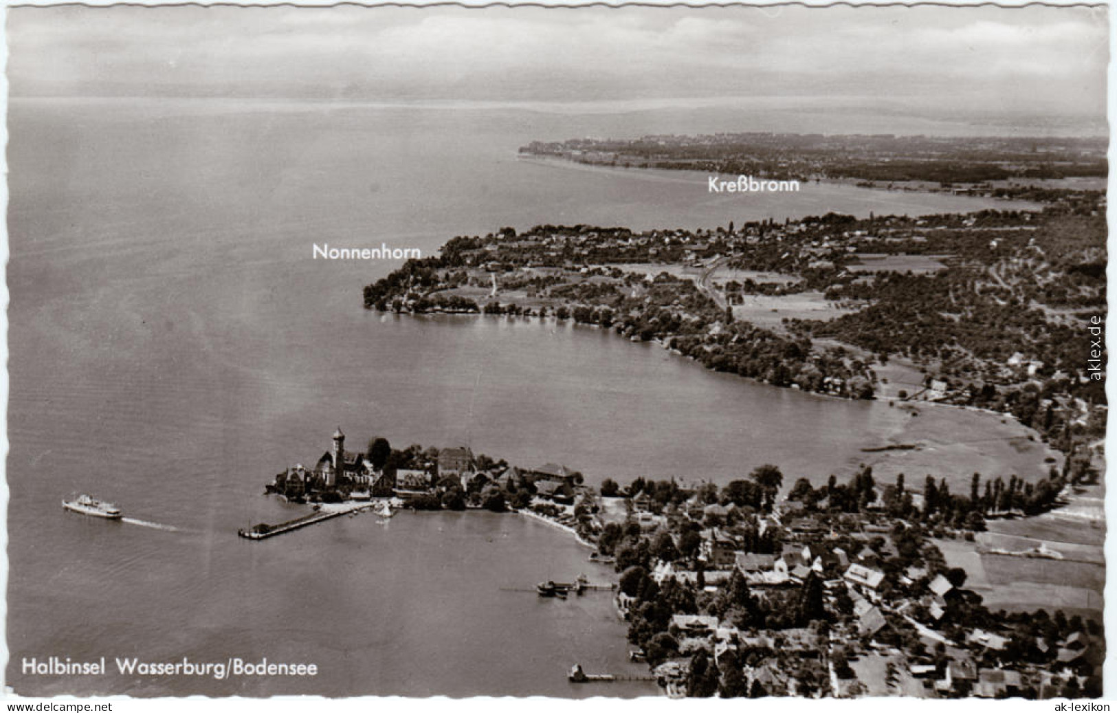 Wasserburg Am Bodensee Luftbild Foto Ansichtskarte  1965 - Wasserburg (Bodensee)