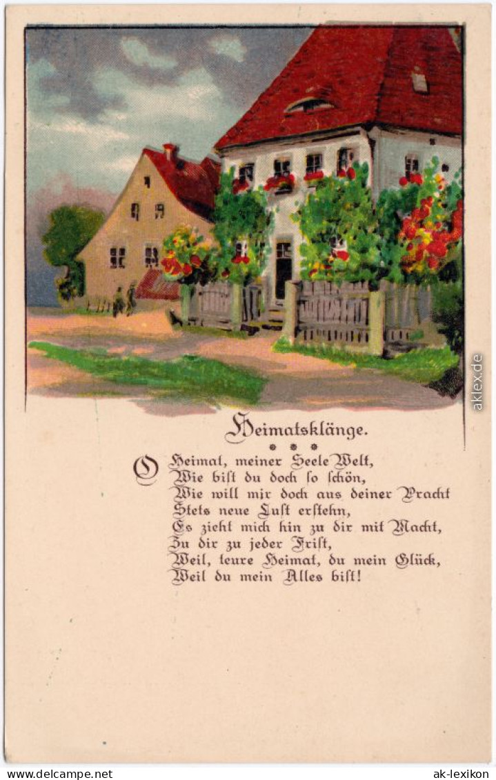 Ansichtskarte  Heimatsklänge Spruch Künstlerkarte 1928  - Philosophie