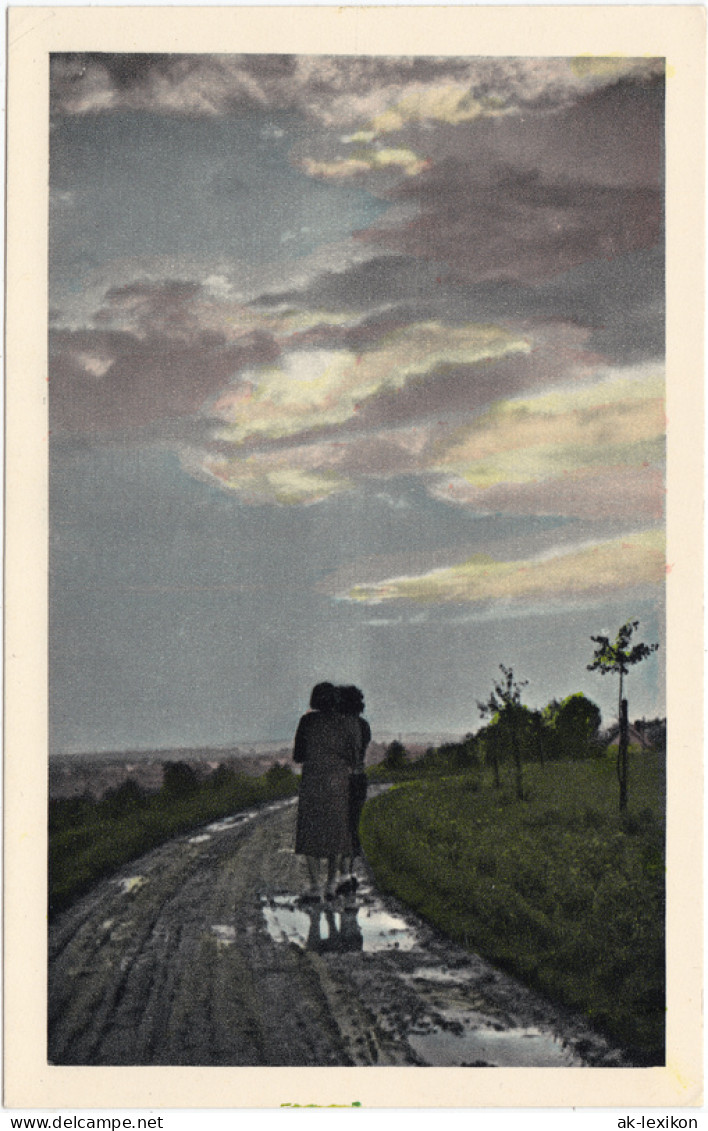  Künstlerkarten Stimmungsbild, 2 Frauen Nach Dem Regen Auf Dem Weg 1930  - 1900-1949