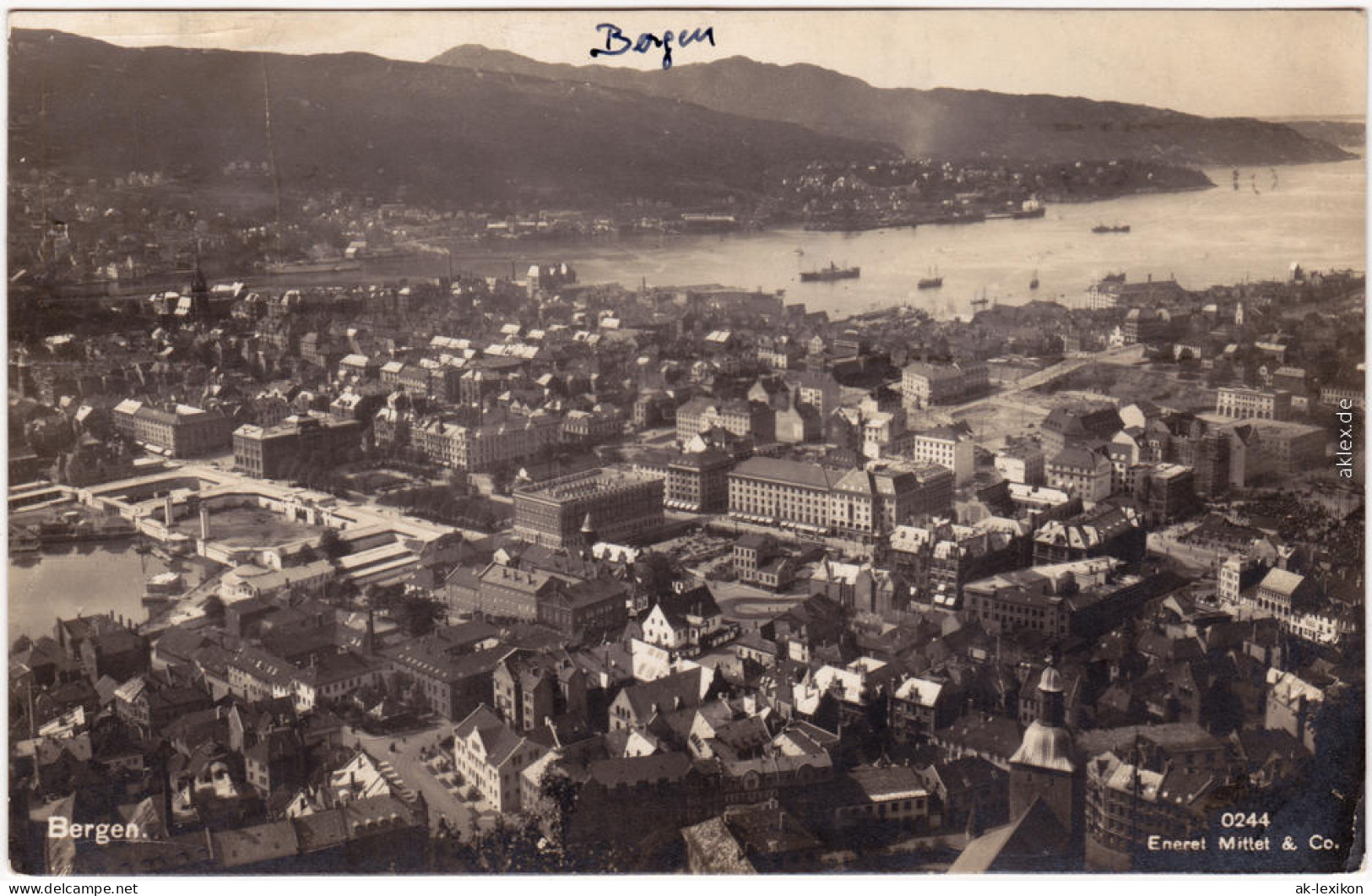 Bergen Bergen Blick über Die Stadt Foto Ansichtskarte Norge Norway 1929 - Norvège