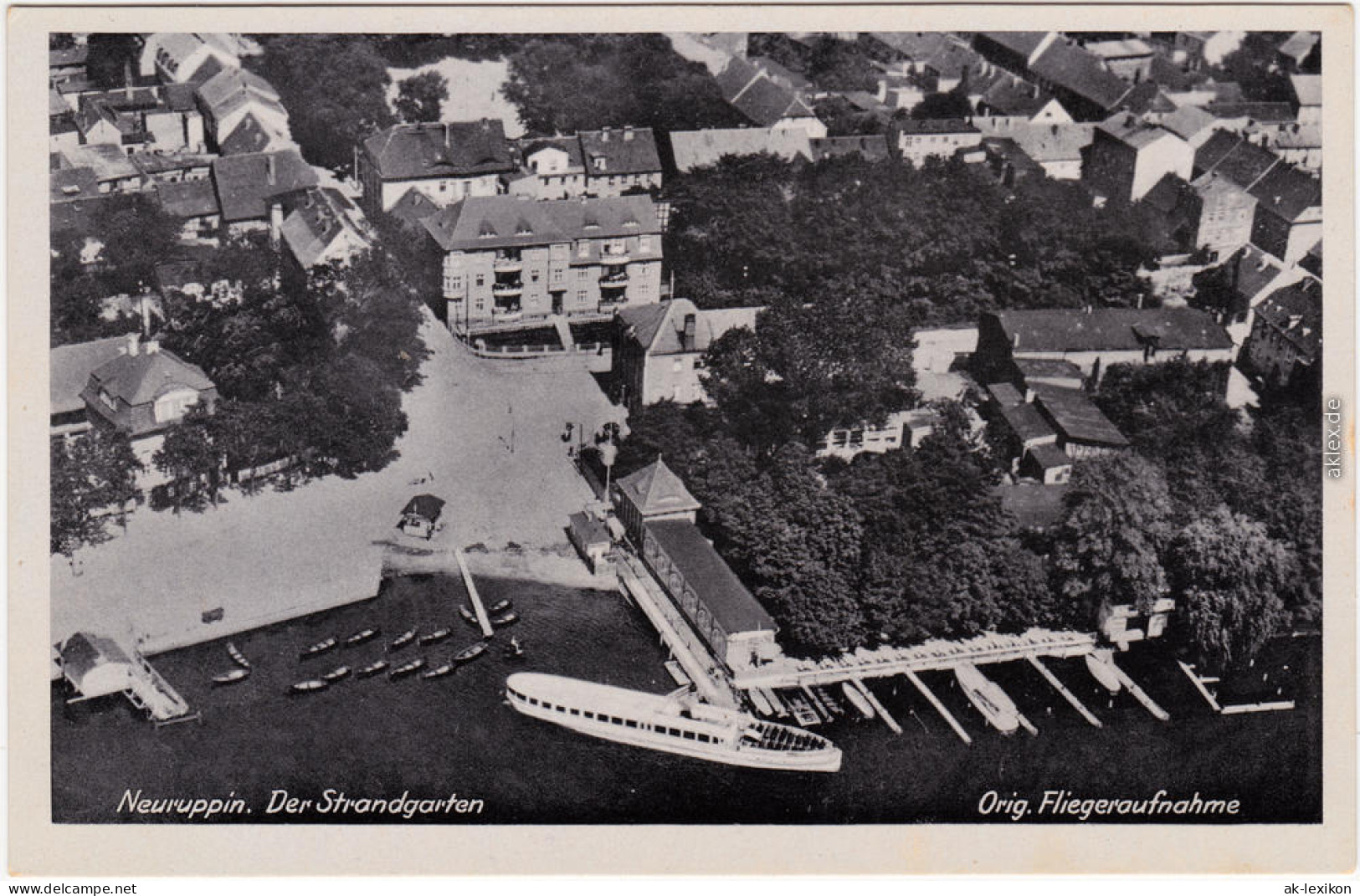 Neuruppin Luftbild - Strandgraben Und Schiff Ansichtskarte 1932 - Neuruppin