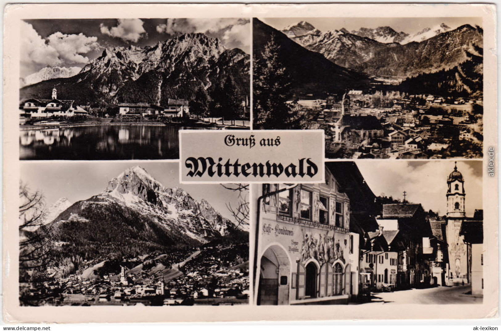 Mittenwald Ortsansicht Und Panorama Foto Ansichtskarte 1953 - Mittenwald