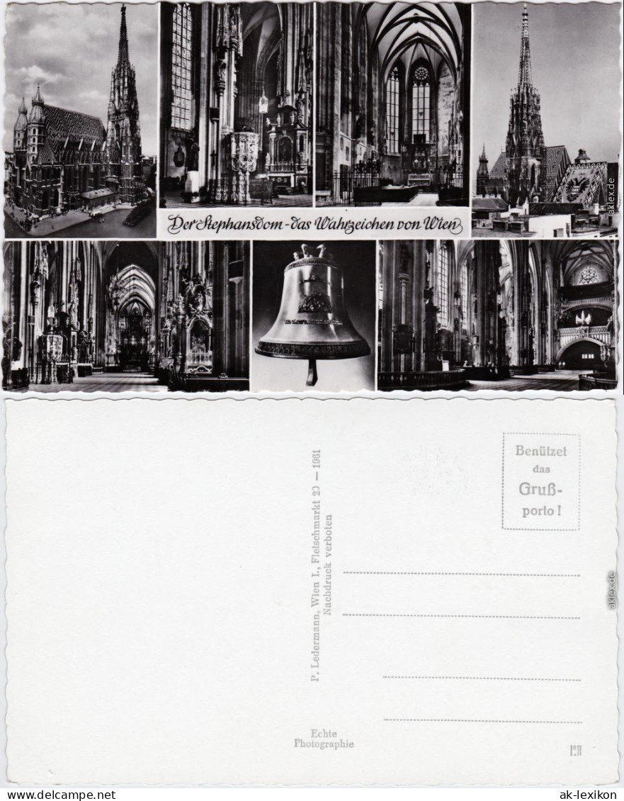 Wien Stephansdom, Innen, Glocke, Mehrbild Fotokarte 1961 - Otros & Sin Clasificación