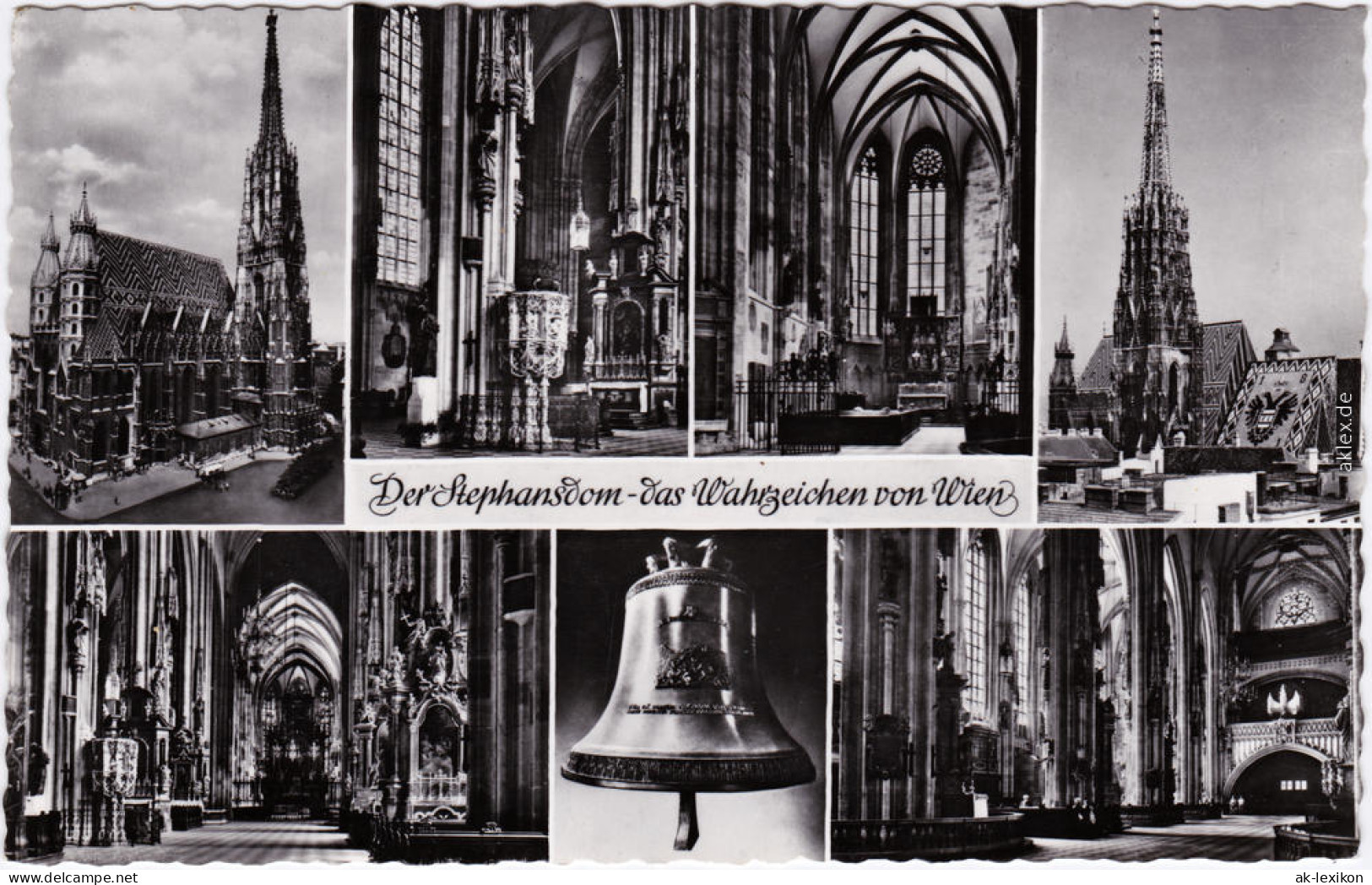 Wien Stephansdom, Innen, Glocke, Mehrbild Fotokarte 1961 - Otros & Sin Clasificación