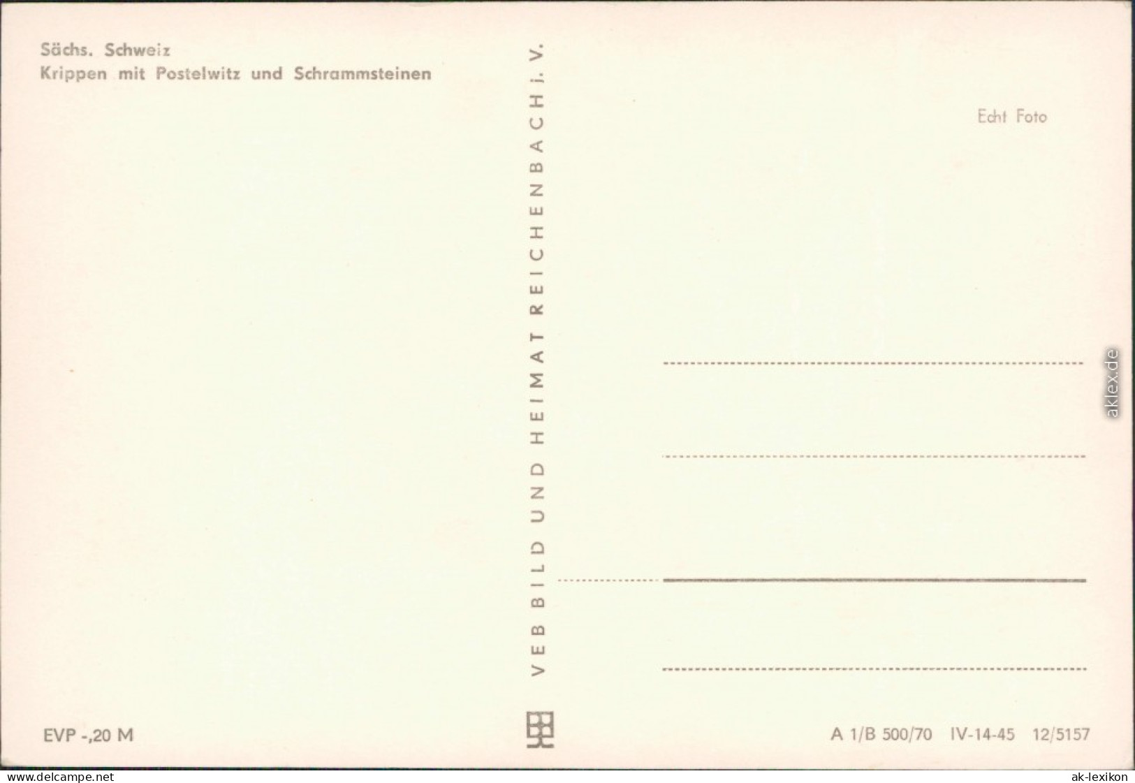 Postelwitz Bad Schandau Krippen Mit Postelwitz Und Schrammsteinen  1970 - Bad Schandau