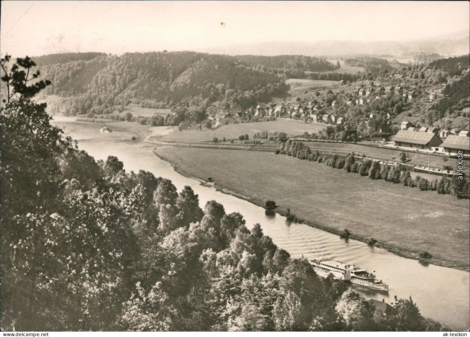 Prossen Bad Schandau Übersicht über Das Elbtal Mit Der Stadt 1971 - Bad Schandau