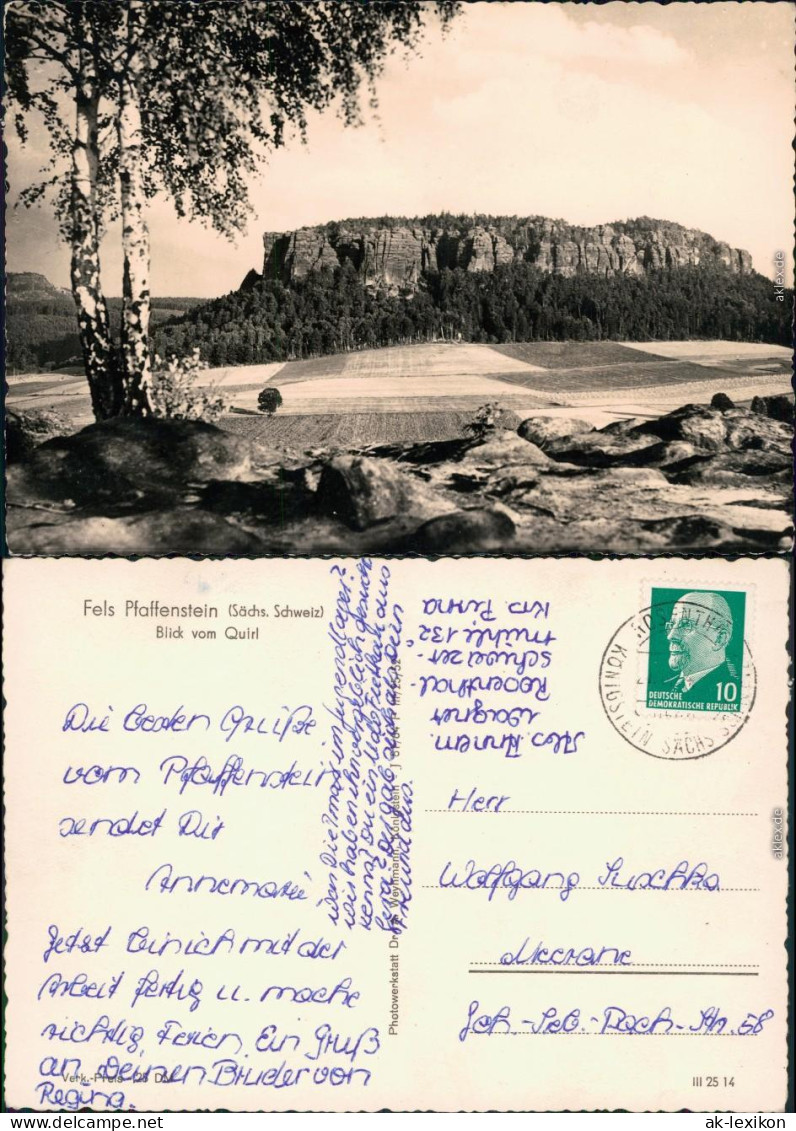 Pfaffendorf Königstein (Sächsische Schweiz) Blick Vom Quirl 1964 - Koenigstein (Saechs. Schw.)