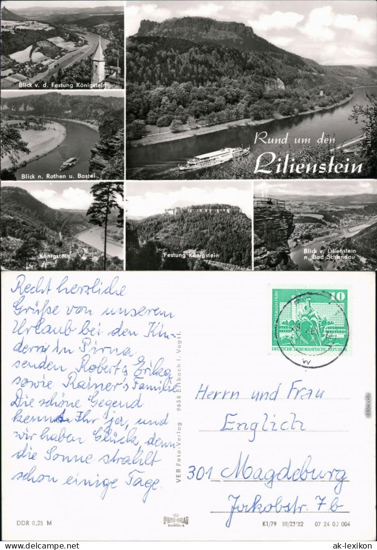 Königstein (Sächsische Schweiz)  Ansichten Umland Foto Ansichtskarte  1977 - Koenigstein (Saechs. Schw.)