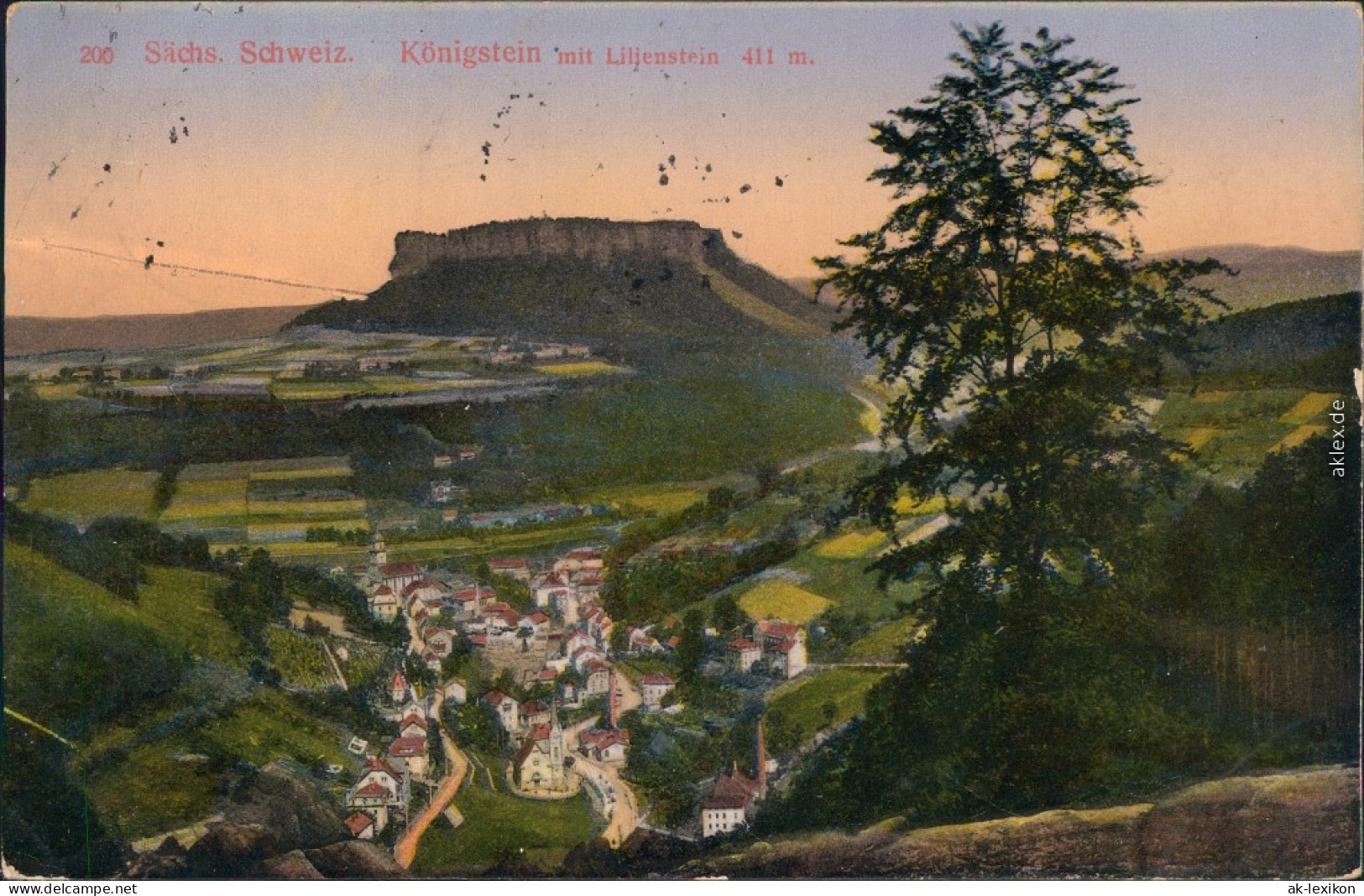 Königstein  Sächsische Schweiz Von Königstein Mit Lilienstein 1916 - Bad Schandau