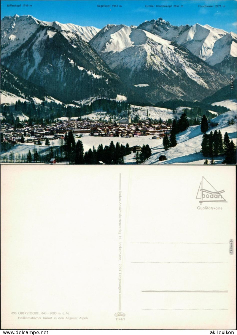 Oberstdorf (Allgäu) Panorama-Ansichten, Landkarten-Ansichtskarten 1999 - Oberstdorf