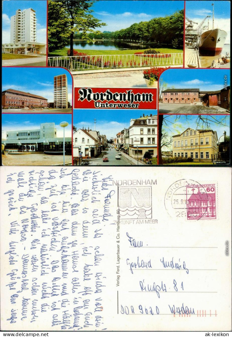 Nordenham Hochhaus Gymnasium, Bahnhofstr., Hafen, Jugendherberge, Museum 1986 - Nordenham