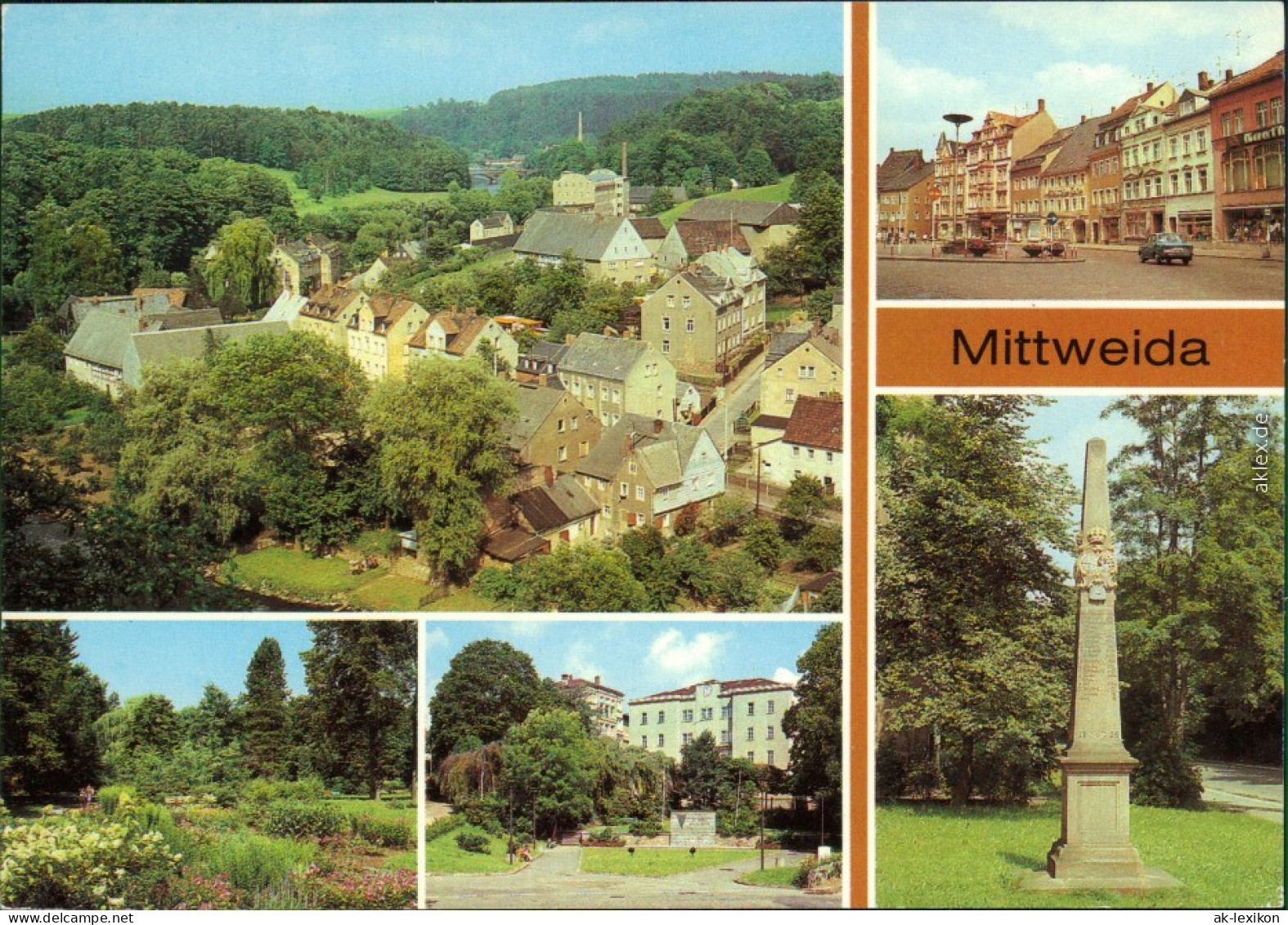 Mittweida   Neudörfchen, Markt  Ingenieurhochschule, Postmeilensäule 1983 - Mittweida