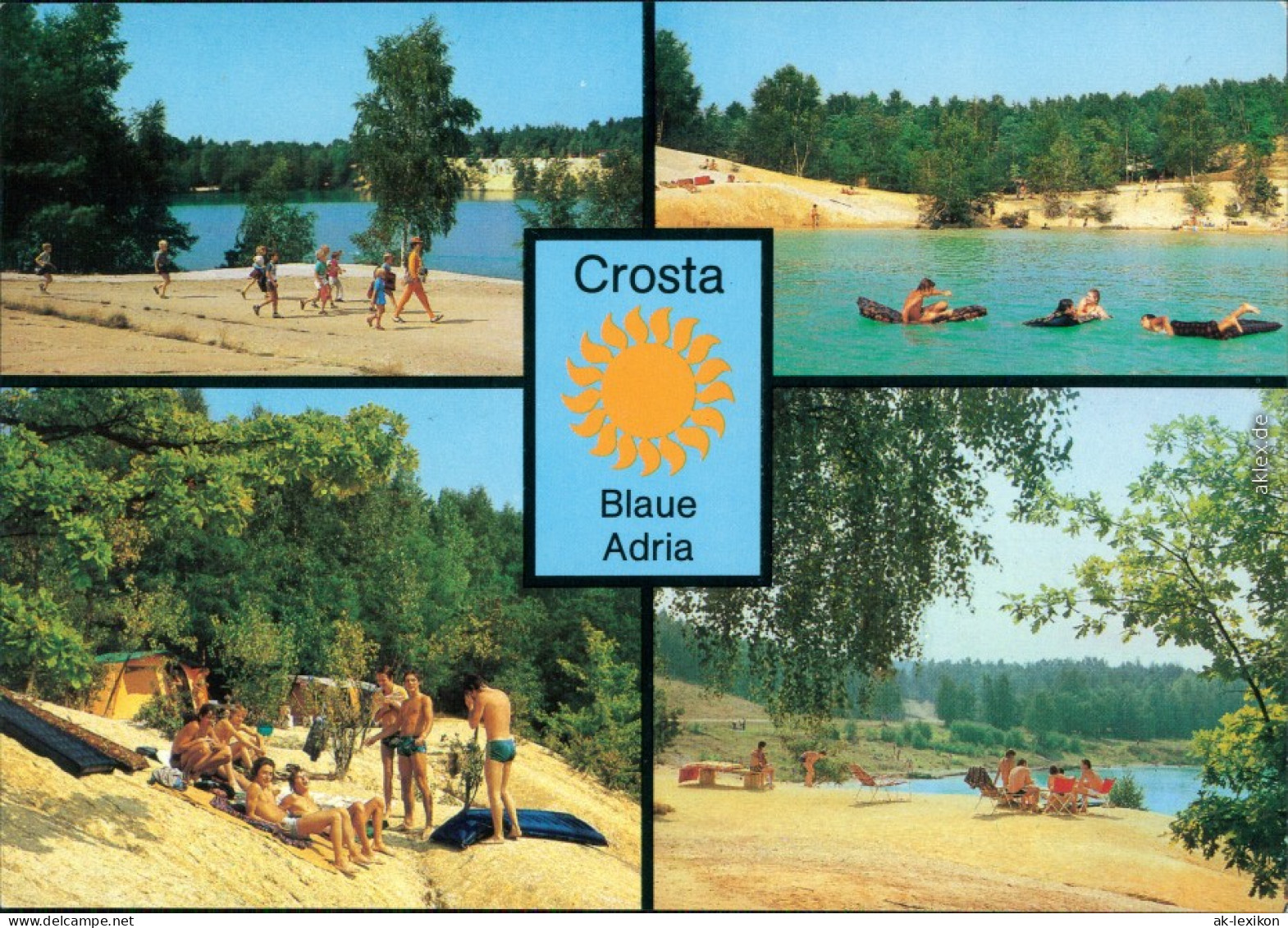 Adolfshütte Großdubrau Vom See Mit Badegästen Ansichtskarte 1982 - Grossdubrau Wulka Dubrawa