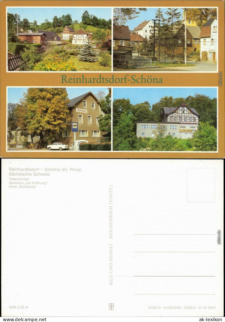 Reinhardtsdorf Schöna Teilanischten, Gasthaus "Zur Hoffnung", Hotel   1982 - Schöna