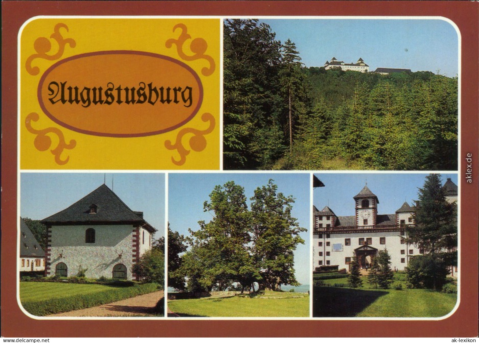Augustusburg Blick Zur Burg, Brunnenhaus, Schloßlinde, Südseite 1985 - Augustusburg