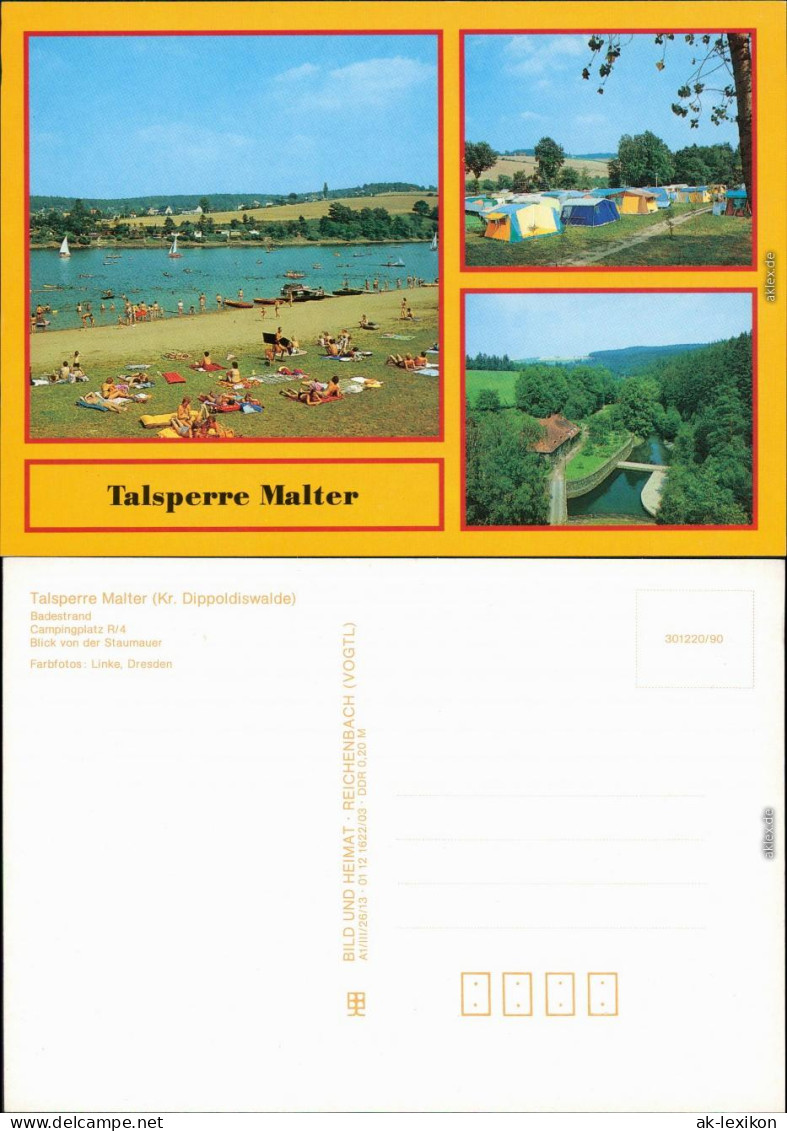 Dippoldiswalde Badestrand, Campingplatz R/4, Blick Von Der Staumauer 1990 - Dippoldiswalde