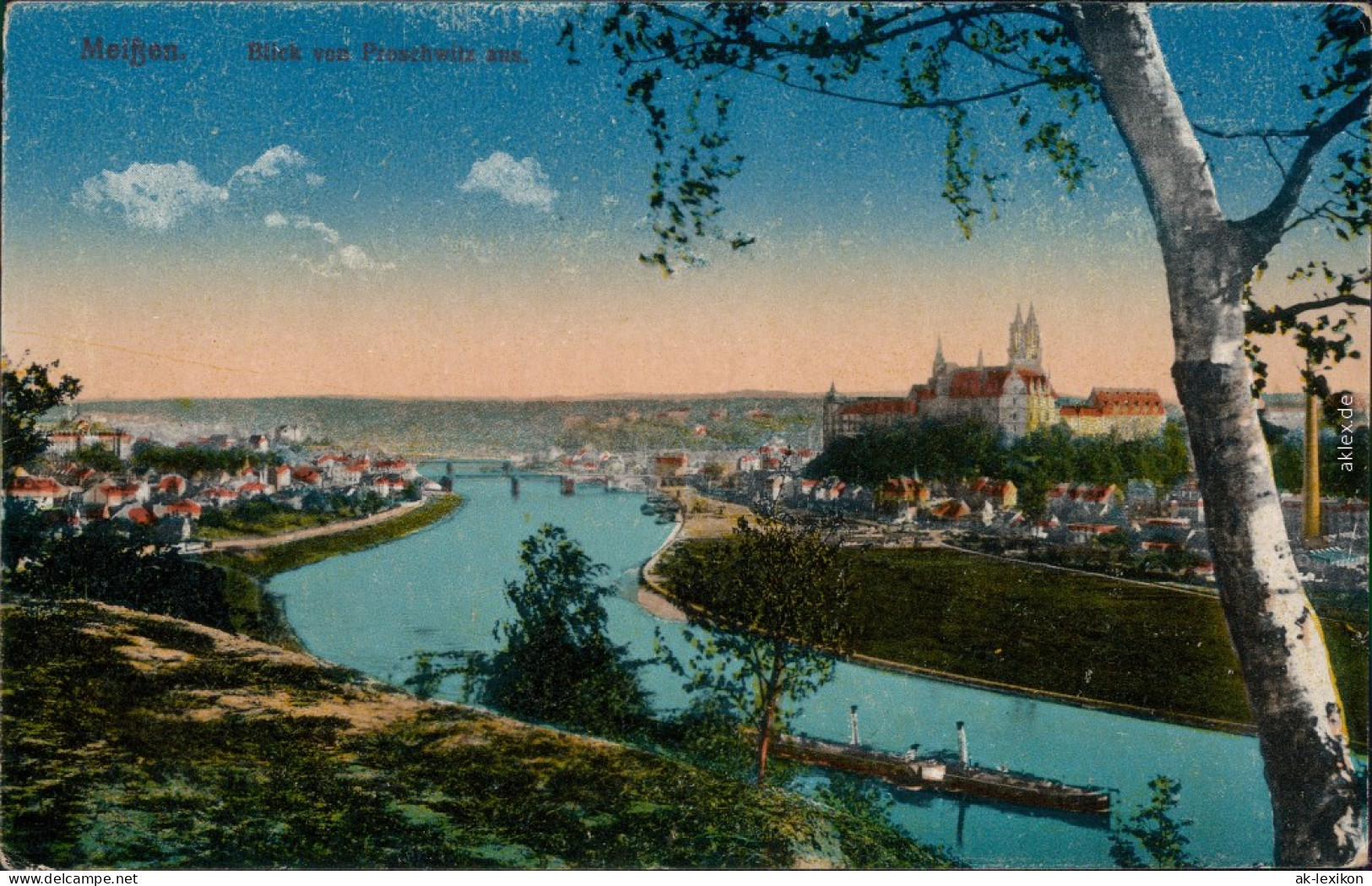 Meißen Panorama-Ansicht Ansichtskarte 1910 - Meissen