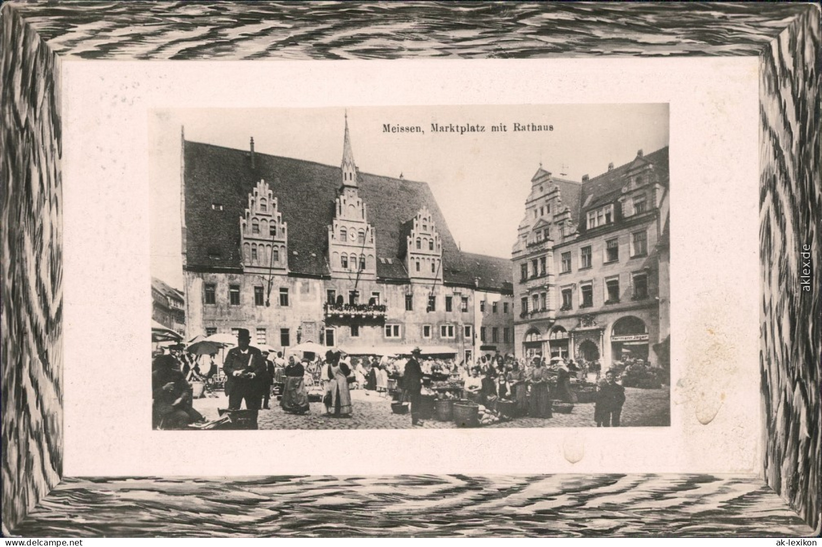 Meißen Reges Treiben Auf Dem Marktplatz  1912 Passepartout - Meissen