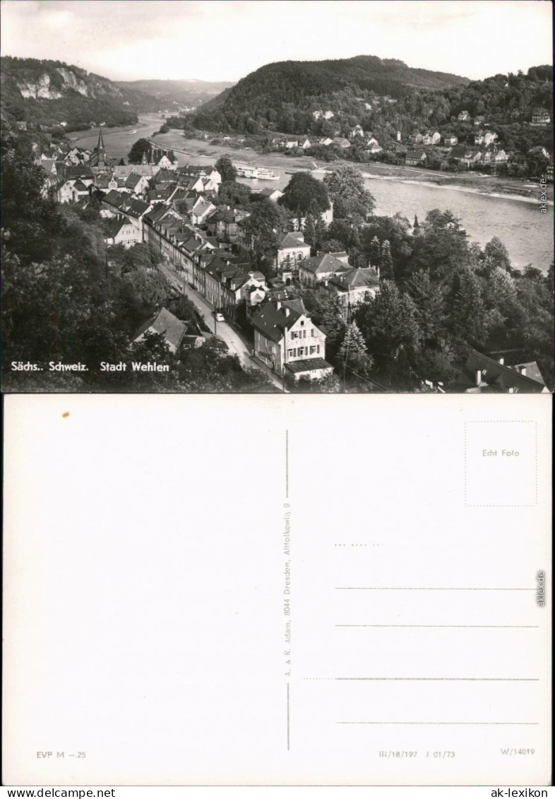 Wehlen Panorama-Ansicht, Straßenpartie  1973 - Wehlen
