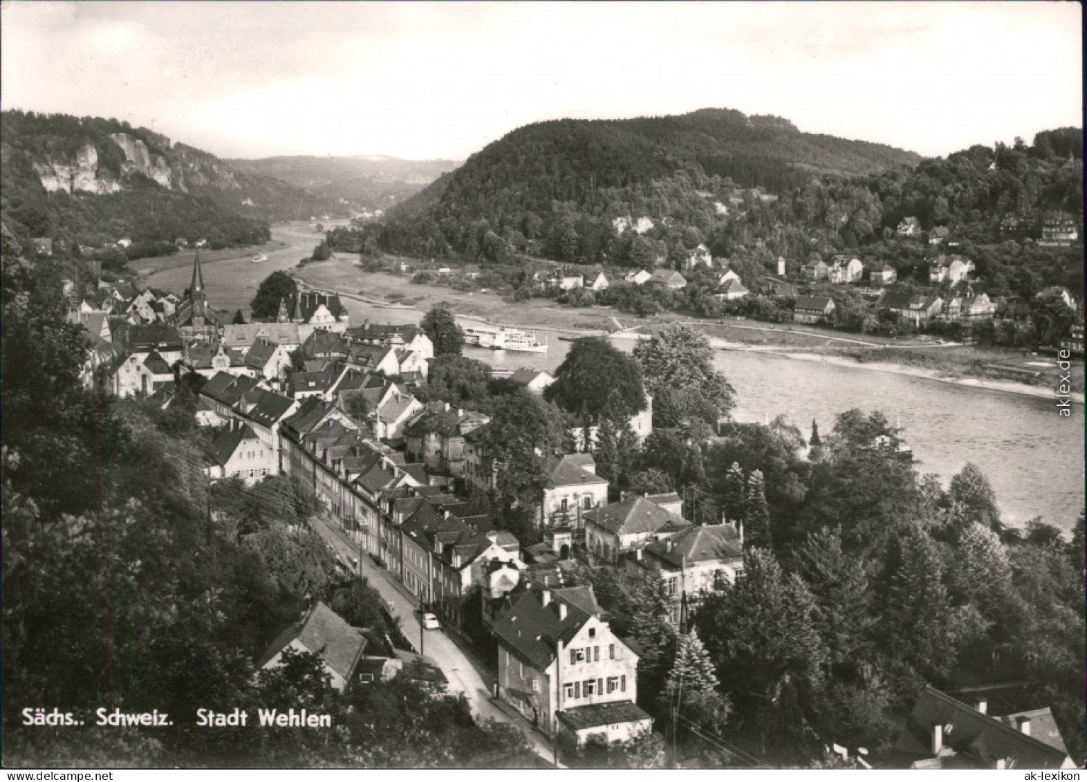 Wehlen Panorama-Ansicht, Straßenpartie  1973 - Wehlen