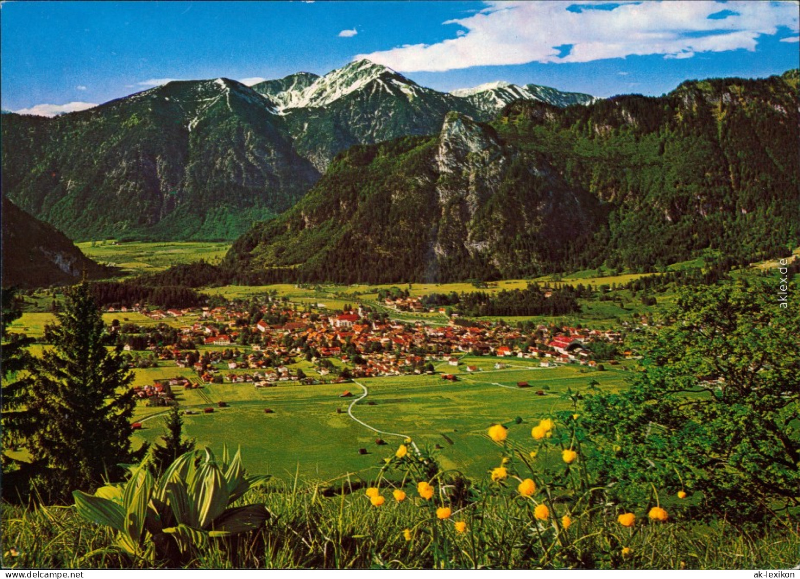 Oberammergau Panorama-Ansicht, Passionsspiele,  Kofel, Zugspitze  1998 - Oberammergau