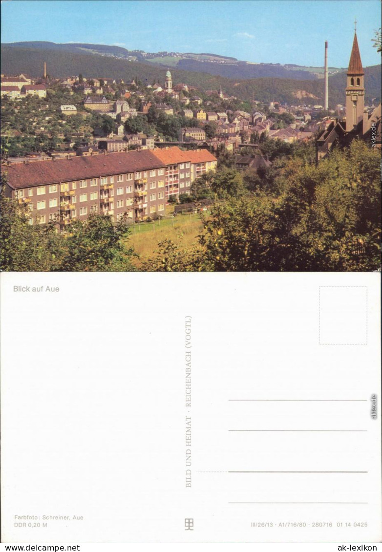 Ansichtskarte Aue (Erzgebirge) Panorama-Ansicht 1980 - Aue