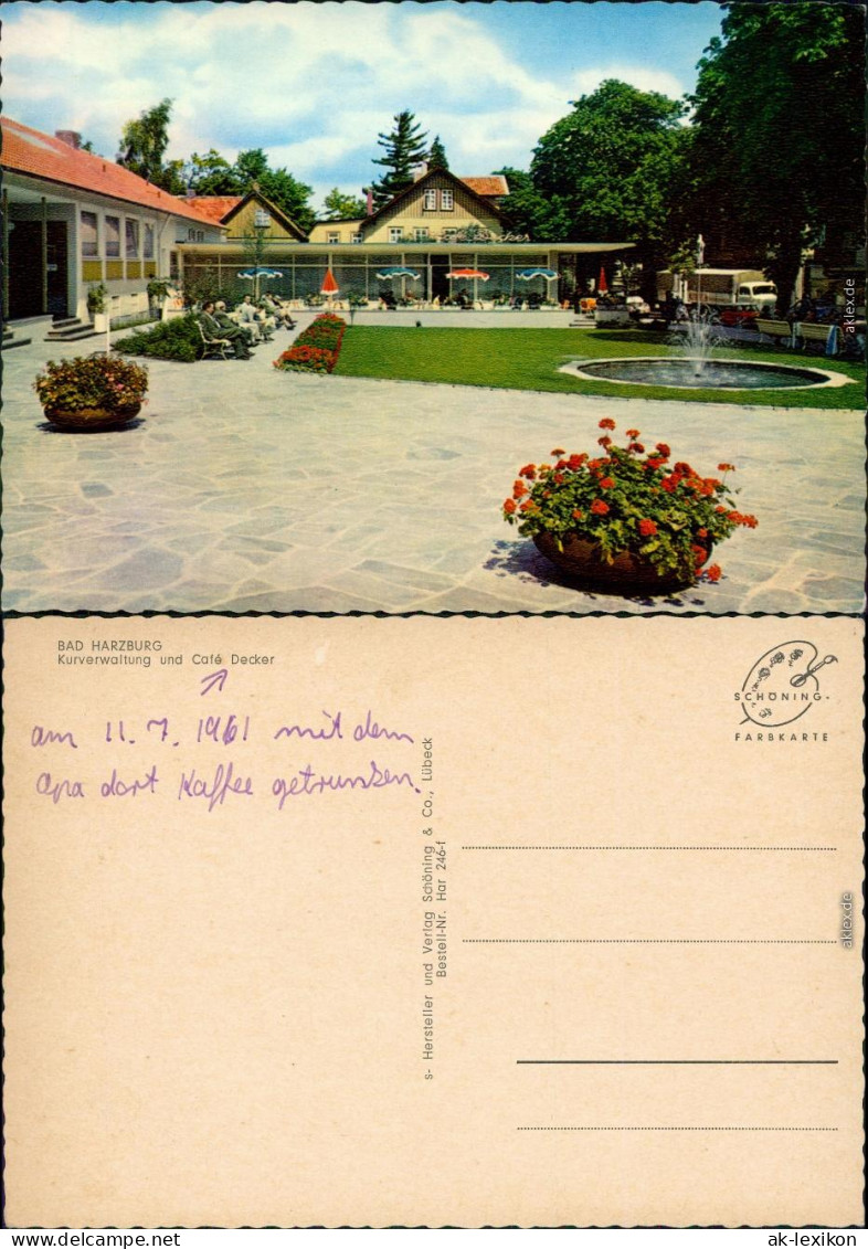 Ansichtskarte Bad Harzburg Kurverwaltung Und Café Decker 1961 - Bad Harzburg