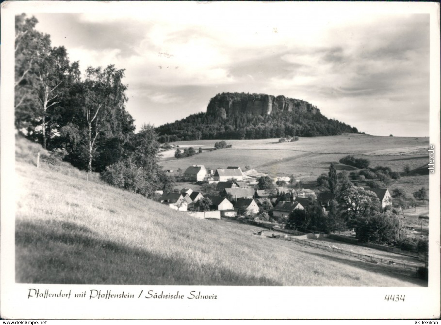 Pfaffendorf-Königstein (Sächsische Schweiz) Panorama-Ansicht, Pfaffenstein 1974 - Koenigstein (Saechs. Schw.)